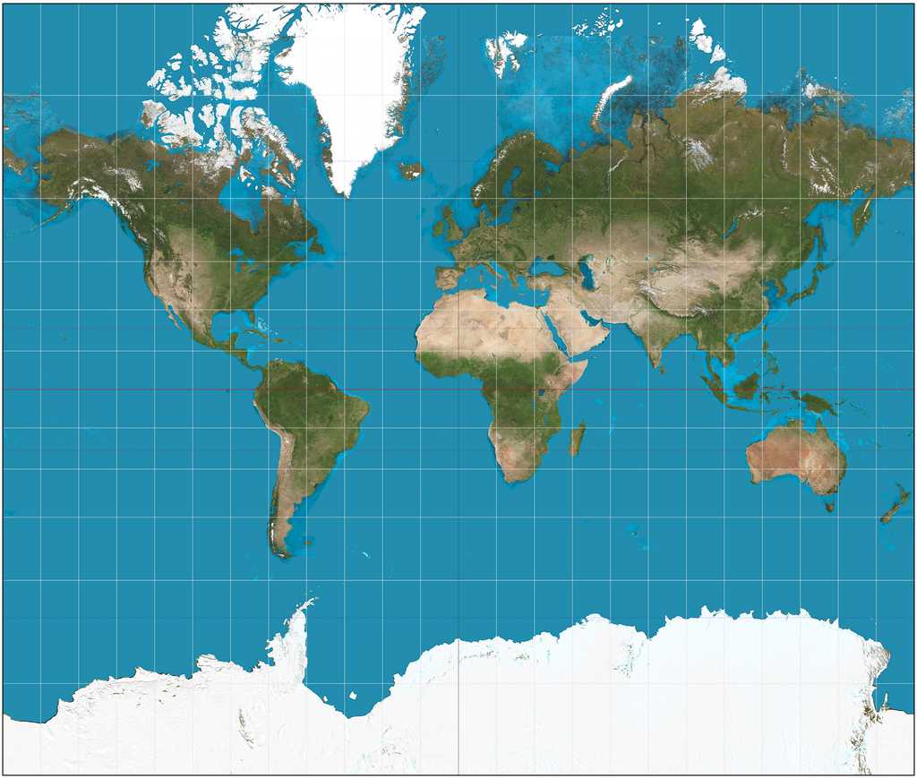 Mercator projection SW